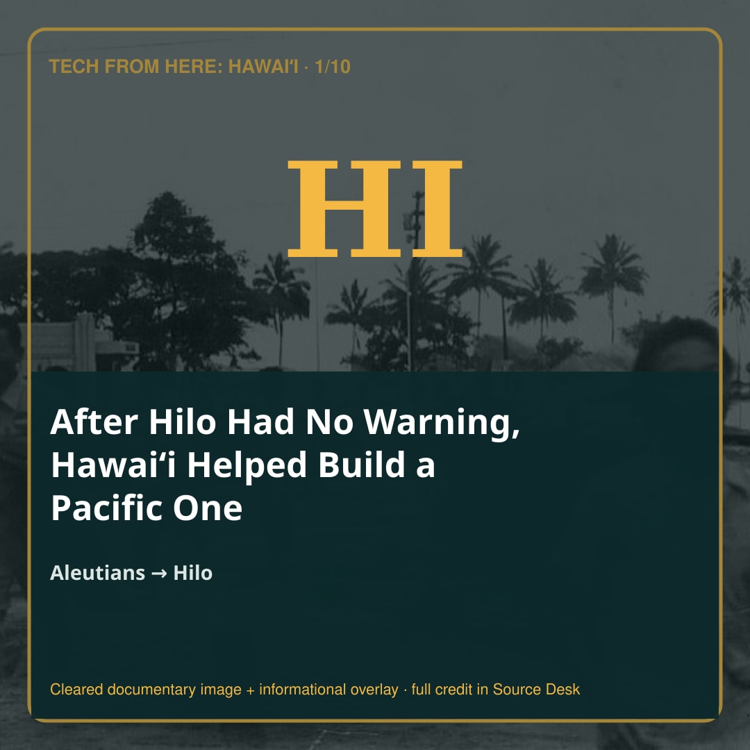 After Hilo Had No Warning, Hawaiʻi Helped Build a Pacific One. A documentary-led visual story with the evidence kept in view.