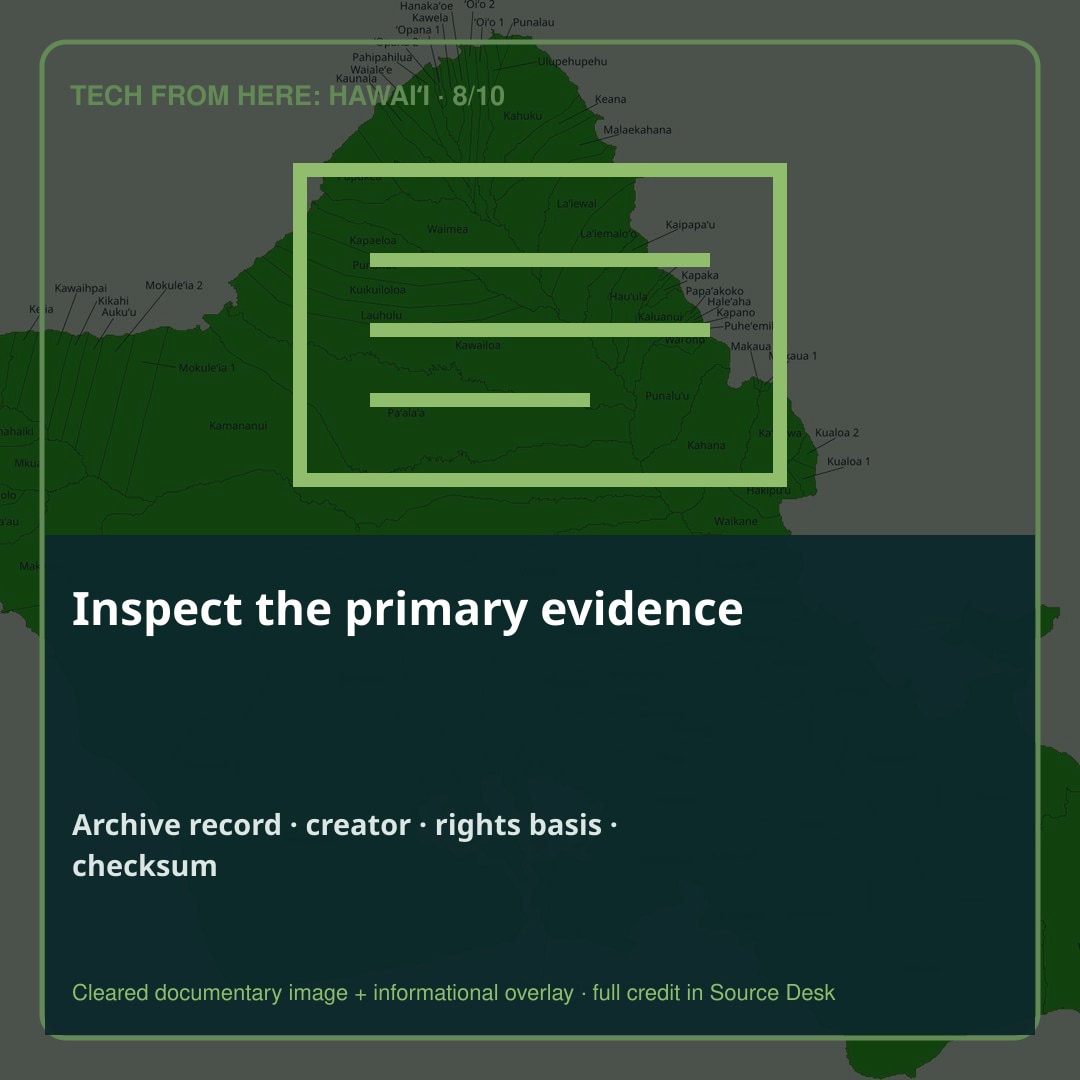 Inspect the primary evidence. The originating archive, creator, rights basis, caption, and file checksum are preserved in the Visual Source Desk.