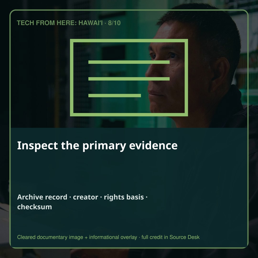 Inspect the primary evidence. The originating archive, creator, rights basis, caption, and file checksum are preserved in the Visual Source Desk.
