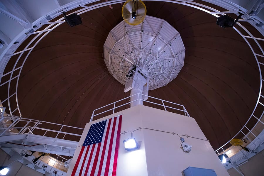 Photograph of a radome receiving antenna.